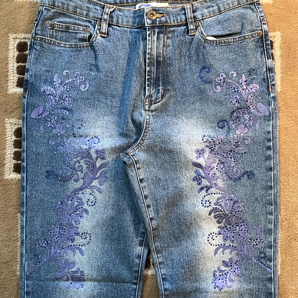 DG2 by Diane Gilman Violet Gemstone Bootcut Jeans